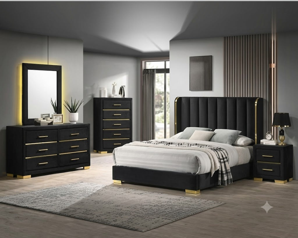 LATEST POSHISH BED WITH DRESSING WITH LIGHT