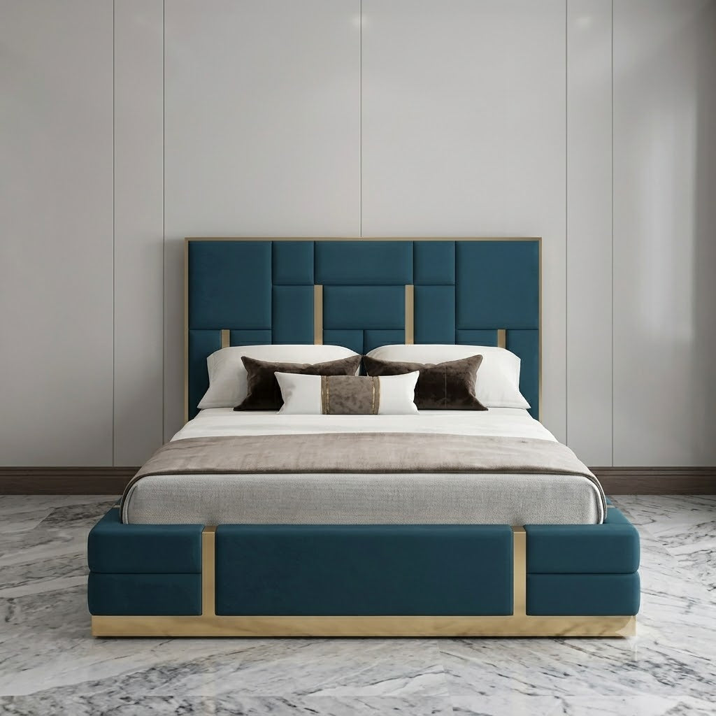 STYLISH POSHISH BED WITH BRASS