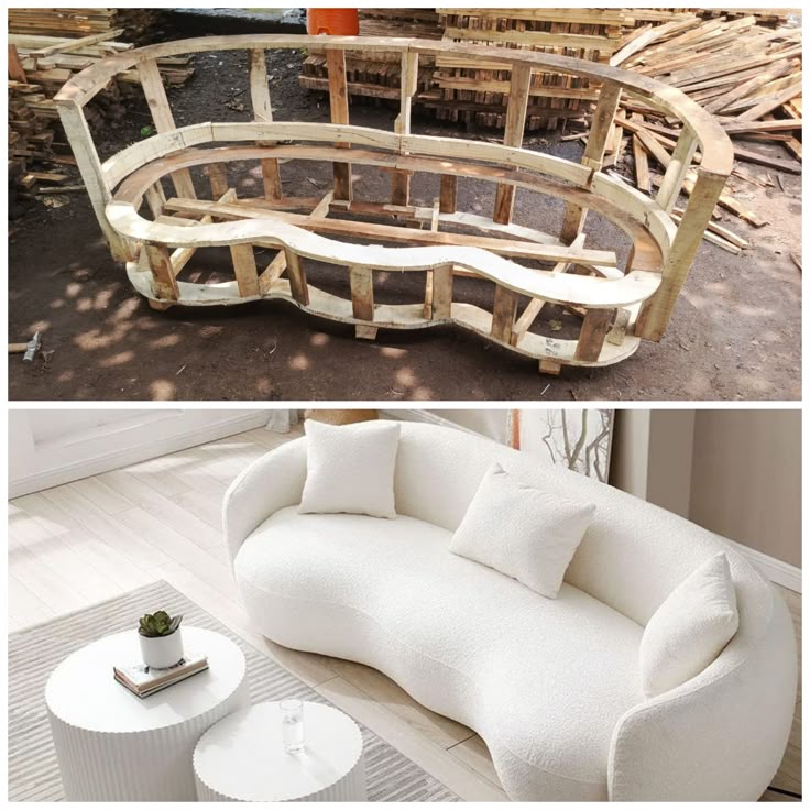 CURVED BOUCLE SOFA