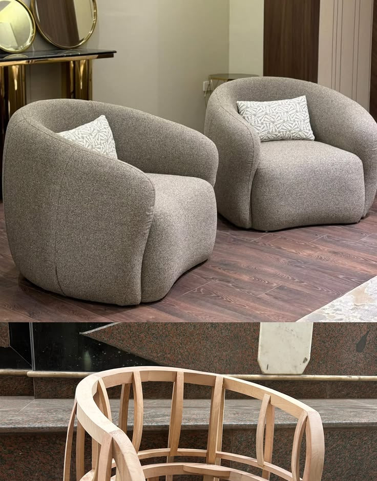 COMFY CHAIRS IN CURVED SHAPED