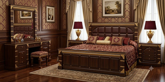 PURE WOODEN BED WITH SIDE TABLES