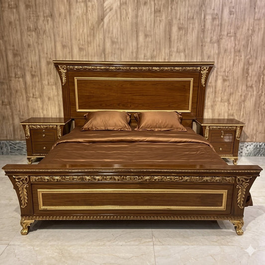 WOODEN BED IN ANCIENT DESIGN