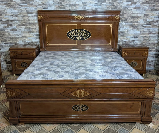 PURE WOODEN BED IN ELEGANT DESIGN