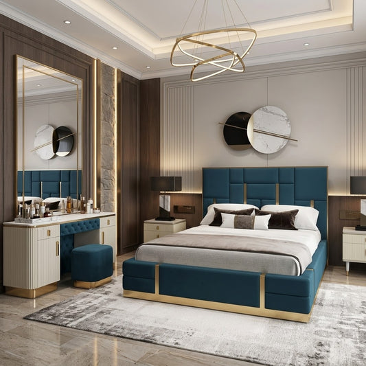 STYLISH POSHISH BED WITH BRASS
