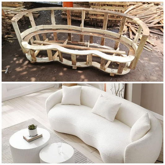 CURVED BOUCLE SOFA
