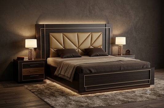 LATEST WOODEN BED WITH STYLISH POSHISH